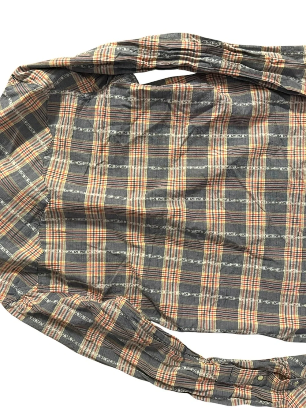 True Religion Pearl Snap LONG SLEEVE SHIRT  Medium M Red Blue